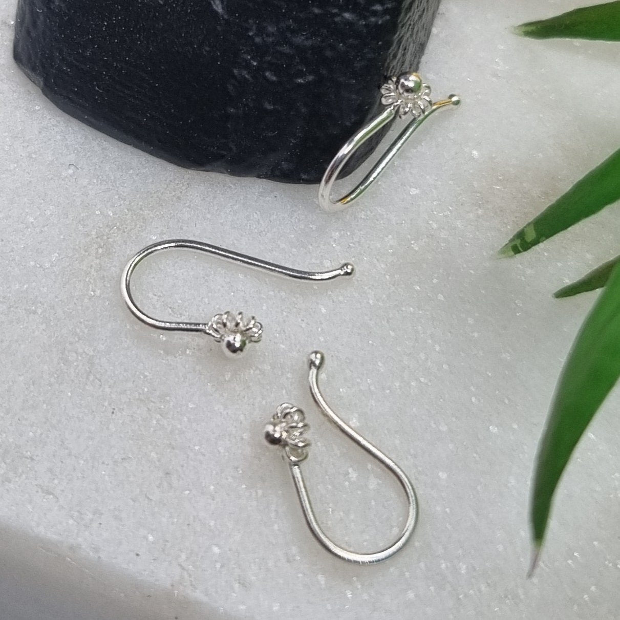 Fake Piercing flower clip ( sterling silver )