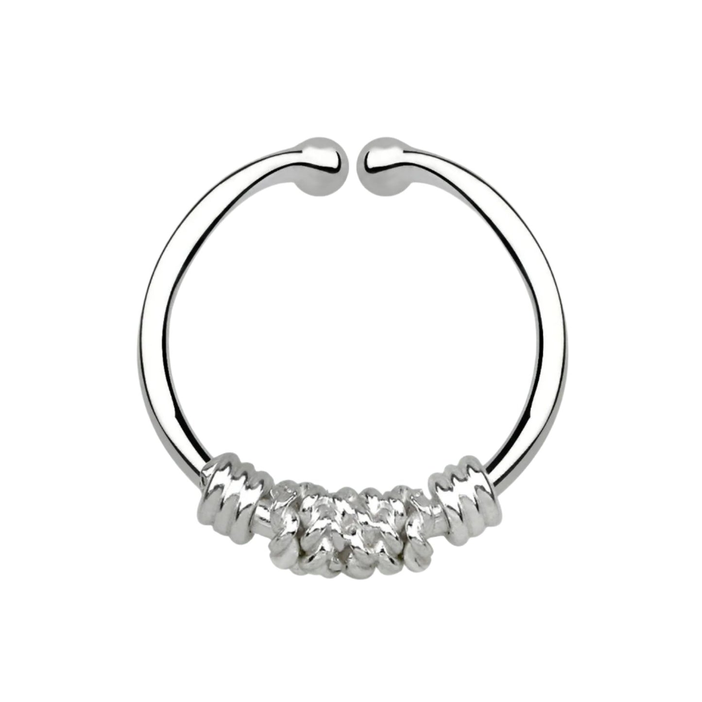 Fake Septum Piercing 2 wire middle rope ( sterling silver )