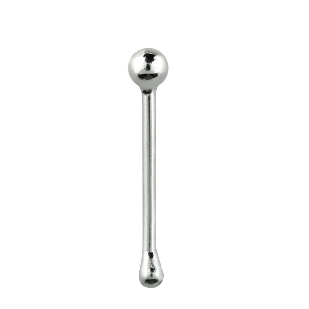 Straight nose stud with 1 mm ball top ( sterling silver )