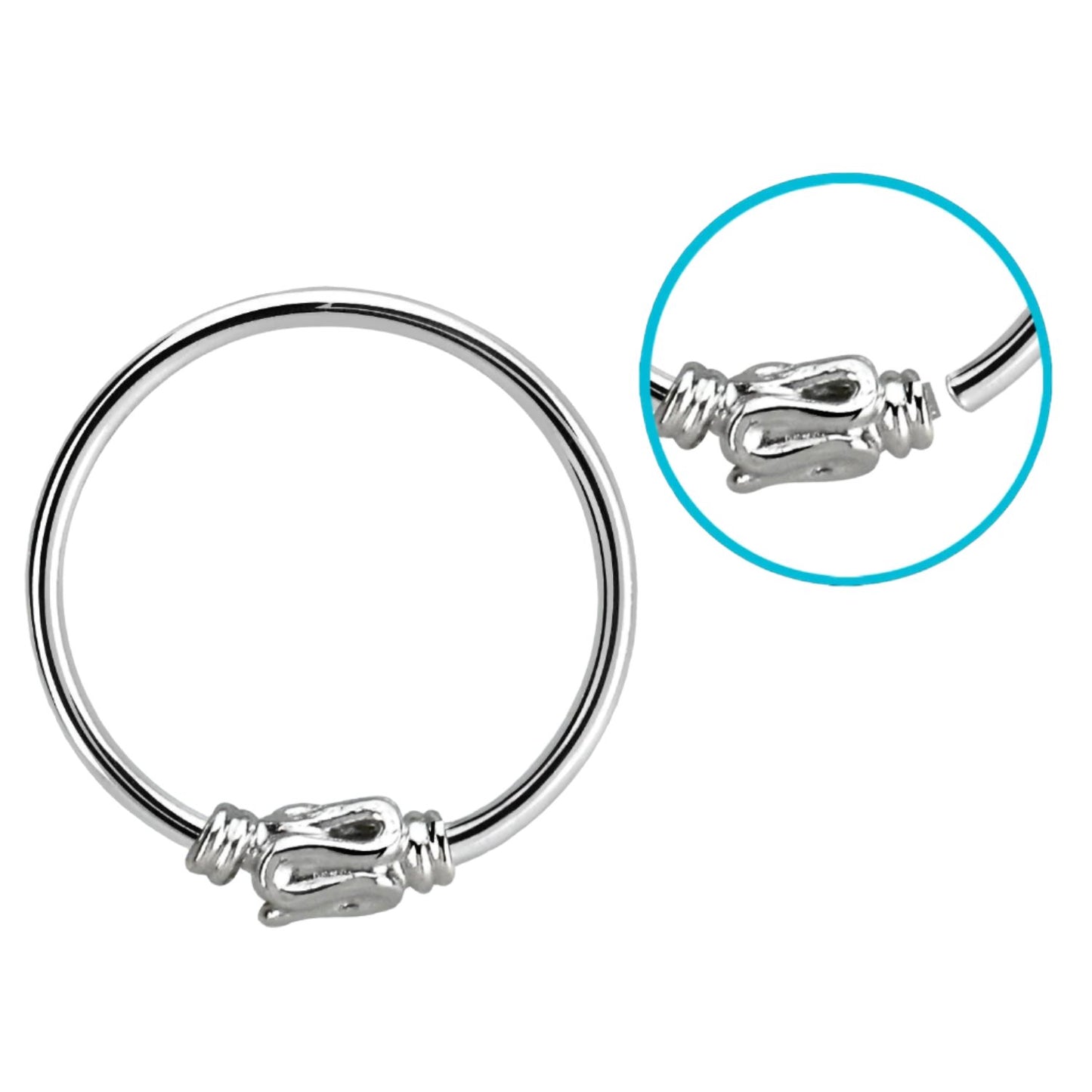 Continuous ring with wire design ( sterling silver )