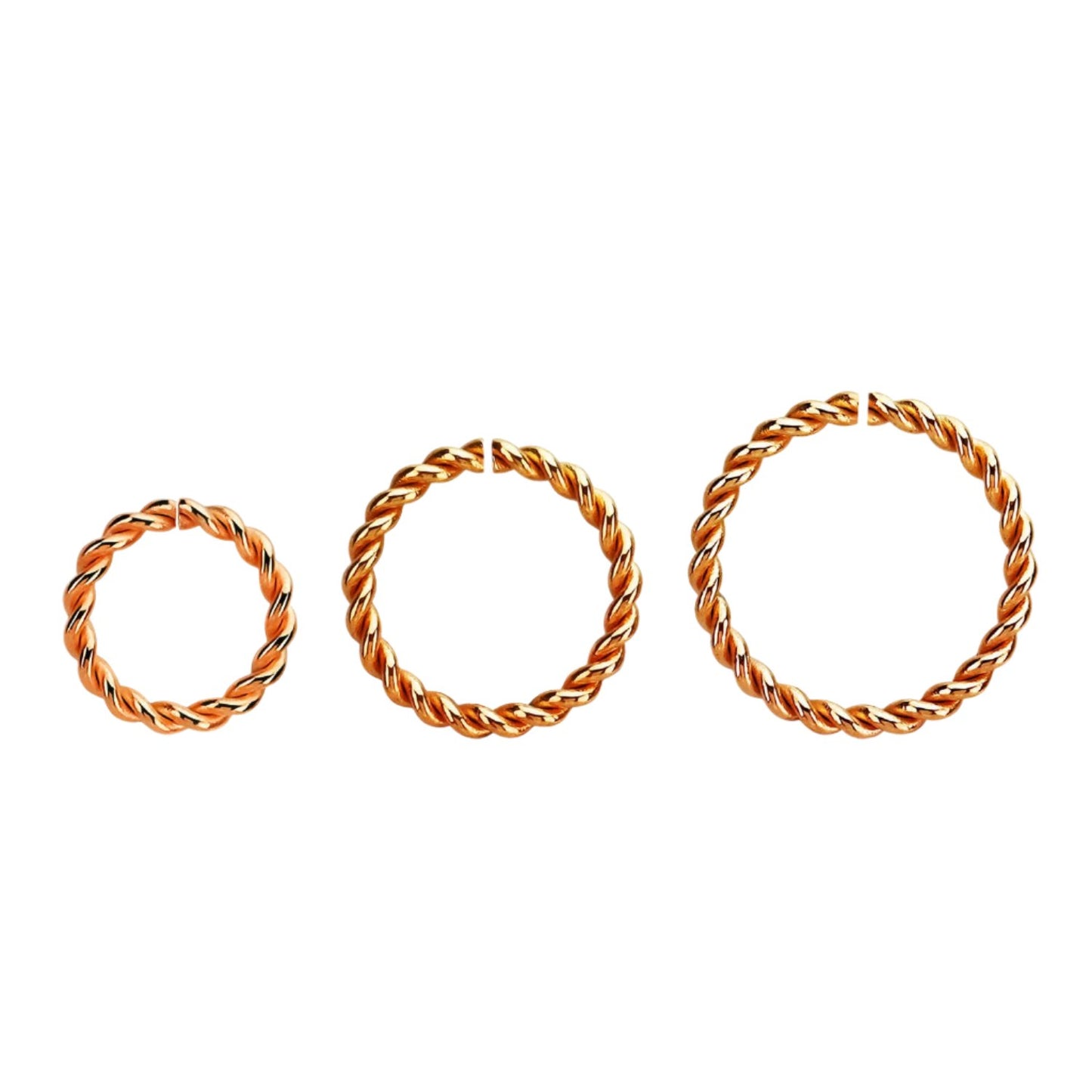 Continuous Ring Seamless Ring Twisted Wire ( surgical steel / rose )