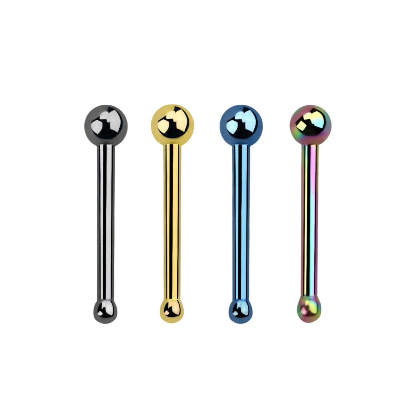 Straight nose stud with 2mm ball top ( surgical steel )