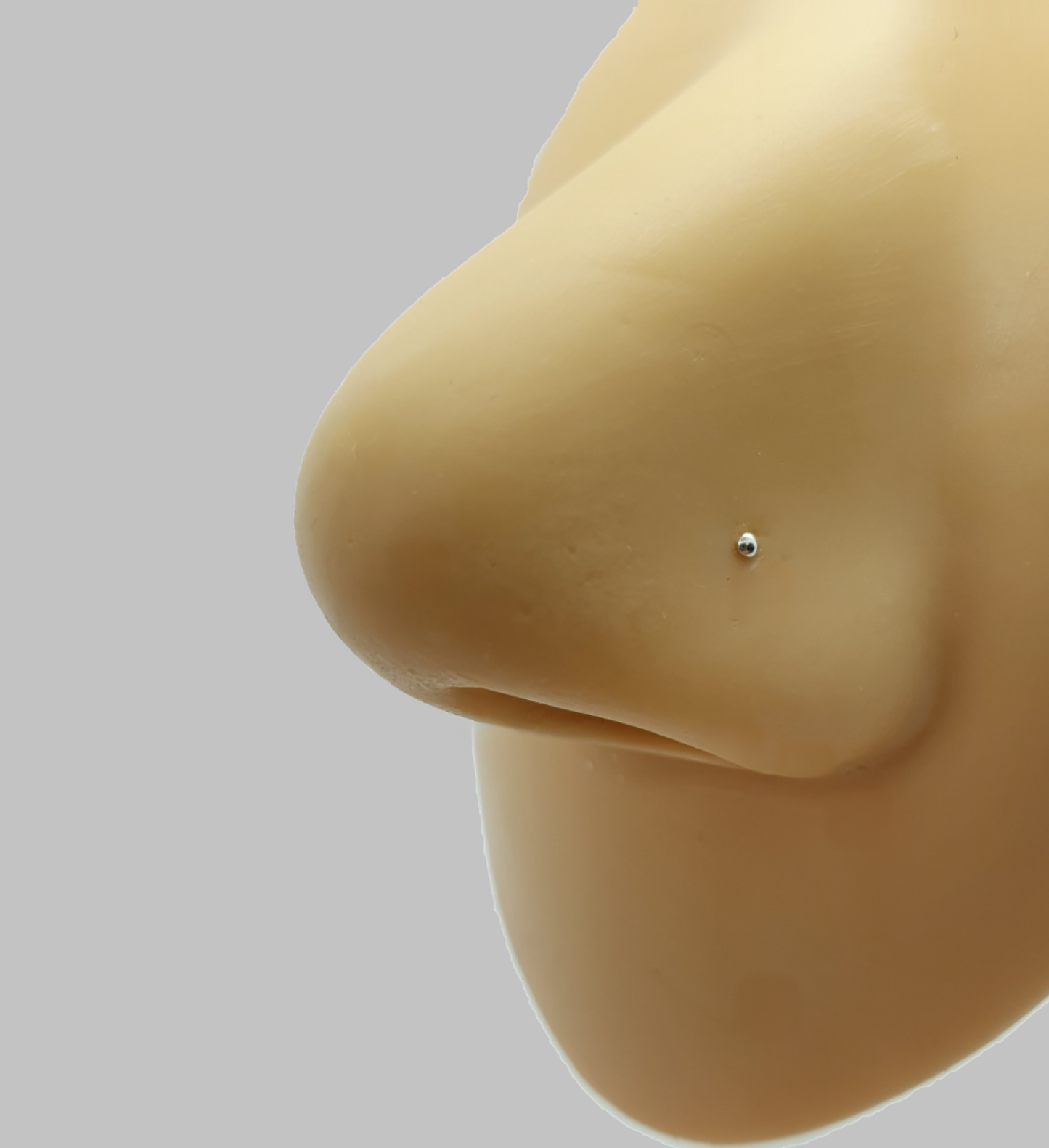 L-shaped nose stud with 1mm flat round top( sterling silver )