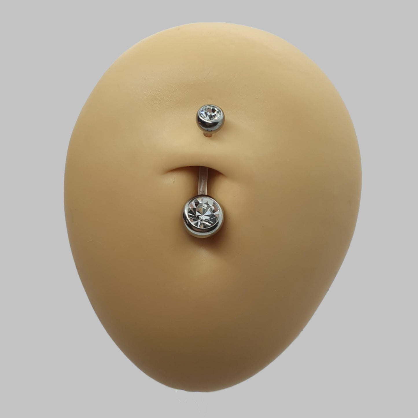 Belly button bar Clear Bioflex with an 5mm and 8mm steel ball (Bioflex )