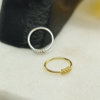 Continuous ring with twisted wire design ( sterling silver )
