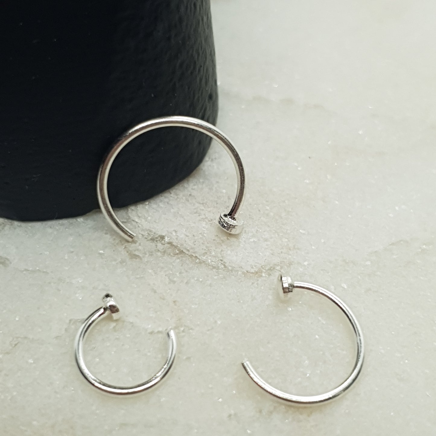 Open nose ring ( sterling silver )