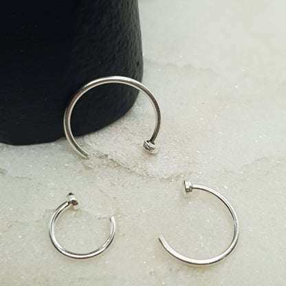 Open nose ring ( sterling silver )
