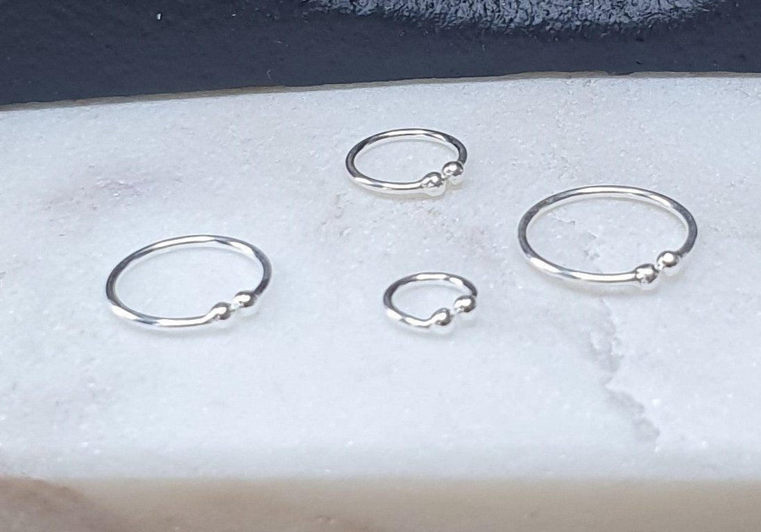 Fake Piercing Ring Plain ( sterling silver )