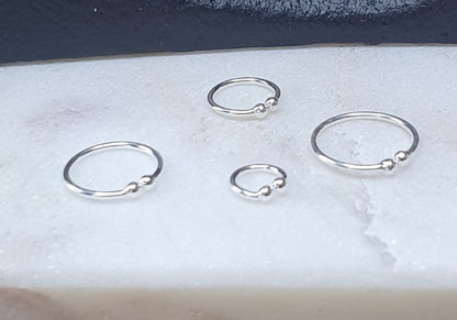 Fake Piercing Ring Plain ( sterling silver )