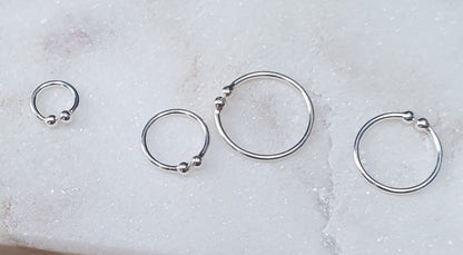 Fake Piercing Ring Plain ( sterling silver )