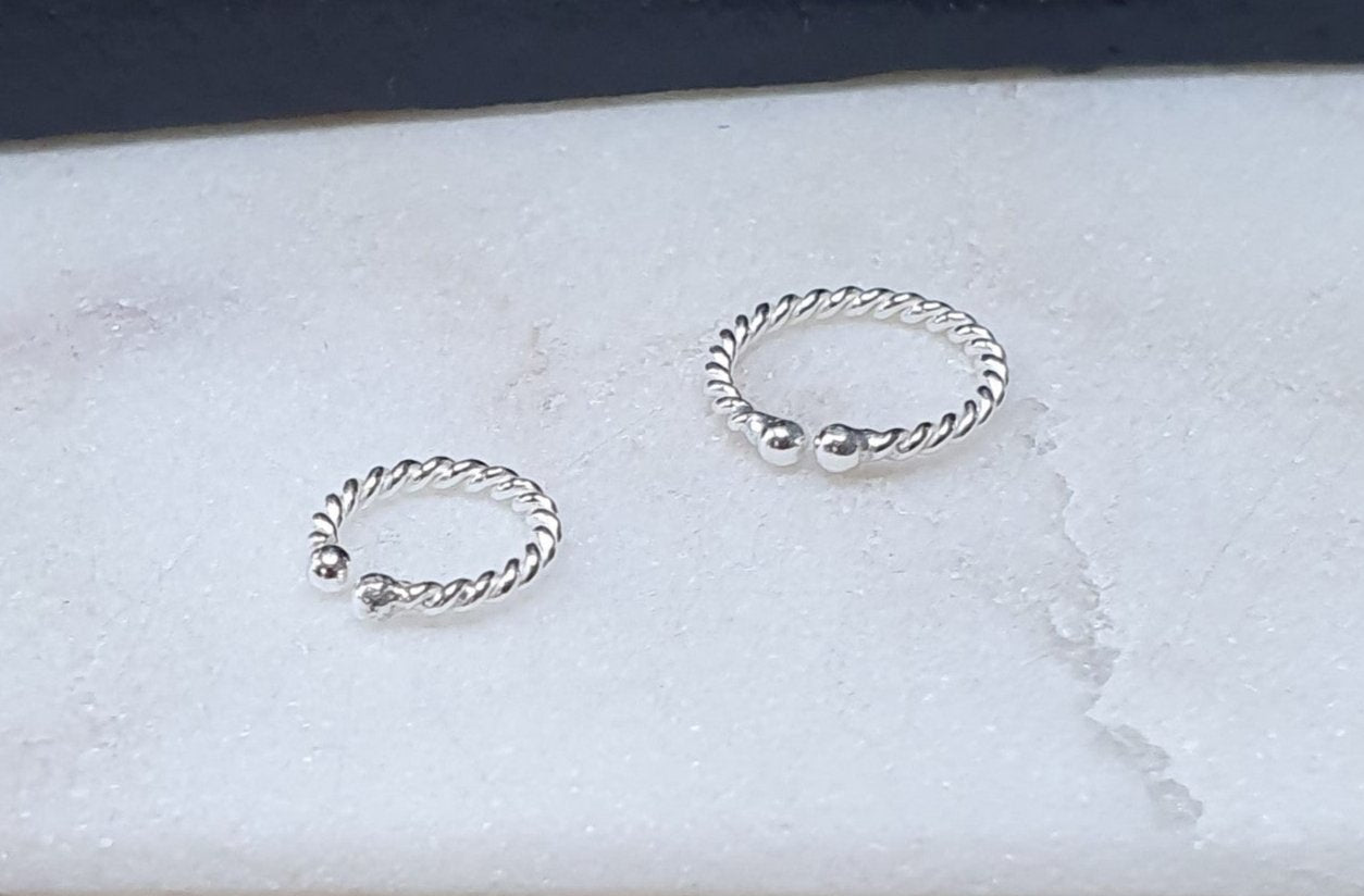 Fake Piercing Ring twist ( sterling silver )
