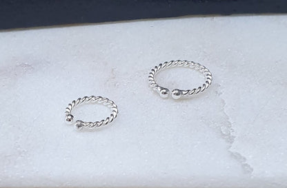 Fake Piercing Ring twist ( sterling silver )