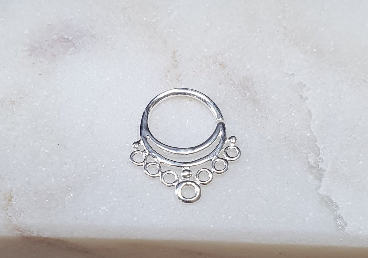 Continuous ring with antique design ( sterling silver )