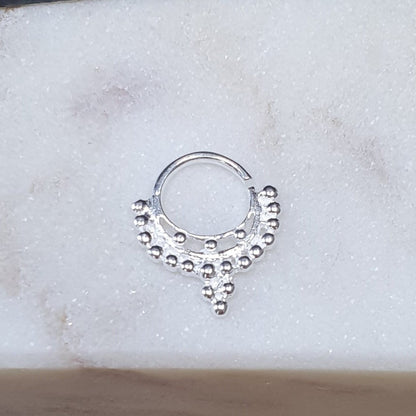 Continuous ring with antique design ( sterling silver )