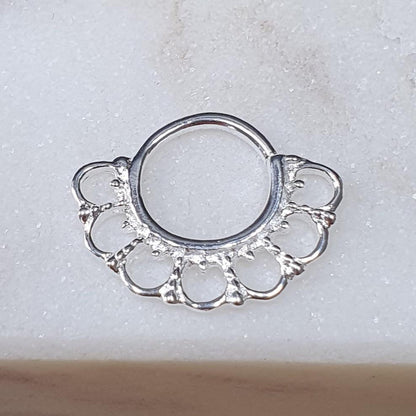 Continuous ring with antique design ( sterling silver )