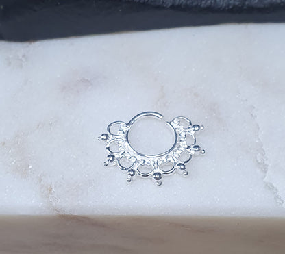 Continuous ring with antique design ( sterling silver )