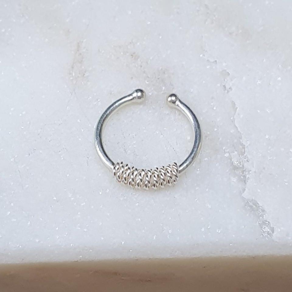 Fake Septum Piercing small rope ( sterling silver )