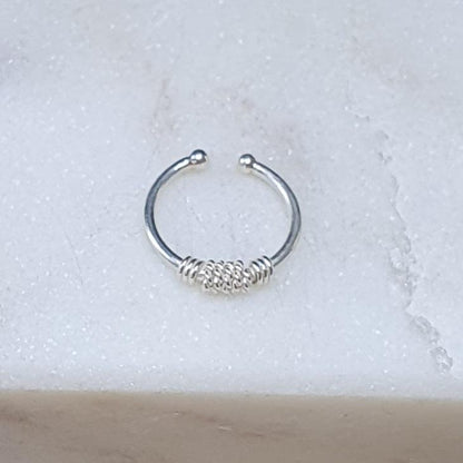 Fake Septum Piercing 2 wire middle rope ( sterling silver )