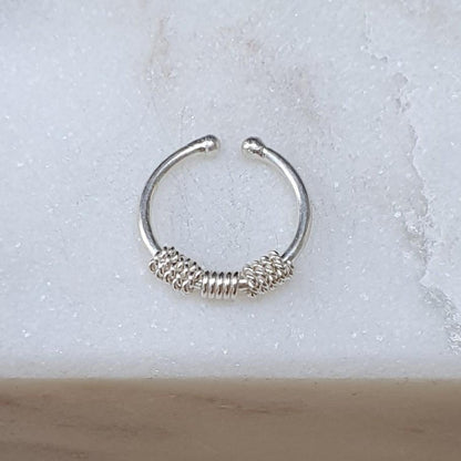 Fake Septum Piercing 2 ropes and middle rope ( sterling silver )