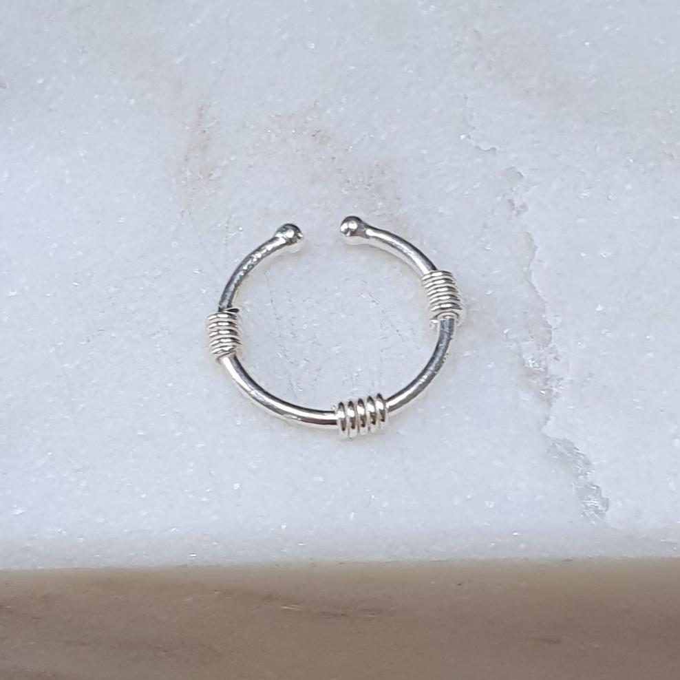 Fake Septum Piercing 3 wires ( sterling silver )