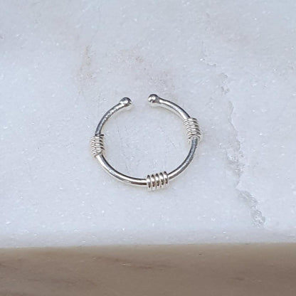 Fake Septum Piercing 3 wires ( sterling silver )
