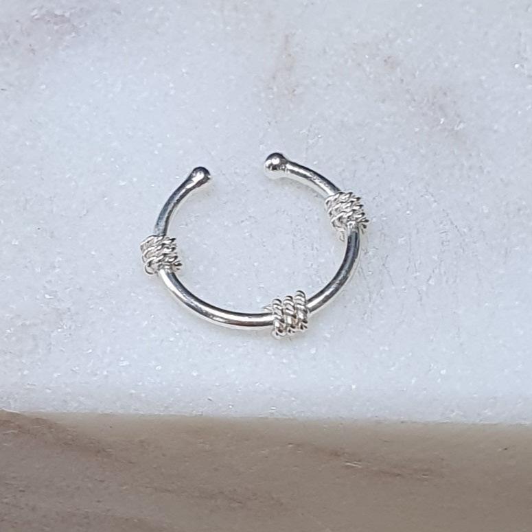 Fake Septum Piercing 3 ropes ( sterling silver )