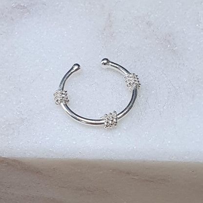 Fake Septum Piercing 3 ropes ( sterling silver )