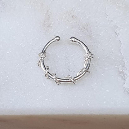 Fake Septum Piercing snake rope ( sterling silver )