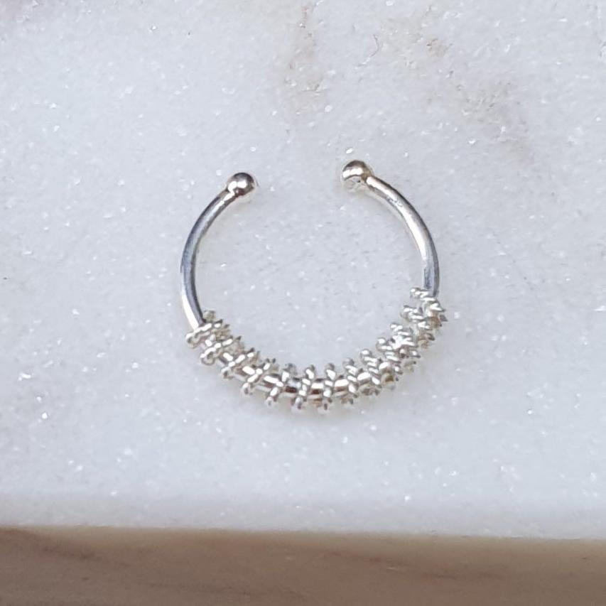 Fake Septum Piercing half rope ( sterling silver )