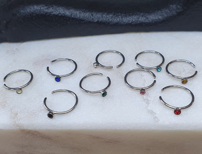 Continuous Ring with crystal ( surgical steel  )