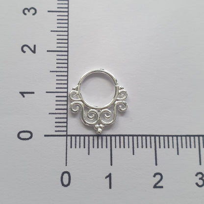 Continuous ring with antique design ( sterling silver )