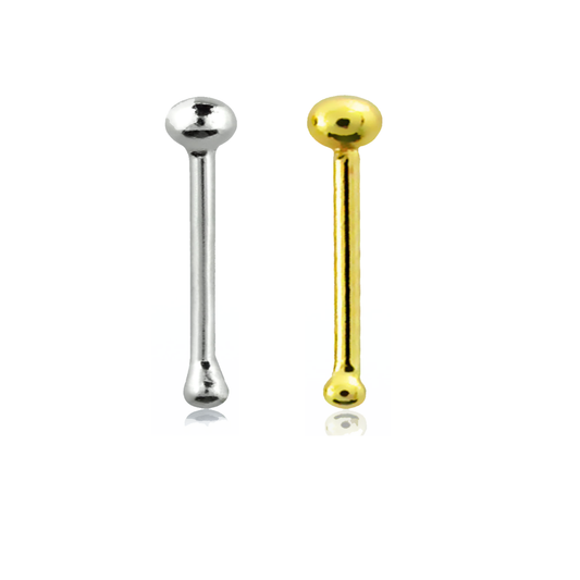 Straight nose stud with 1 mm ball top ( sterling silver )