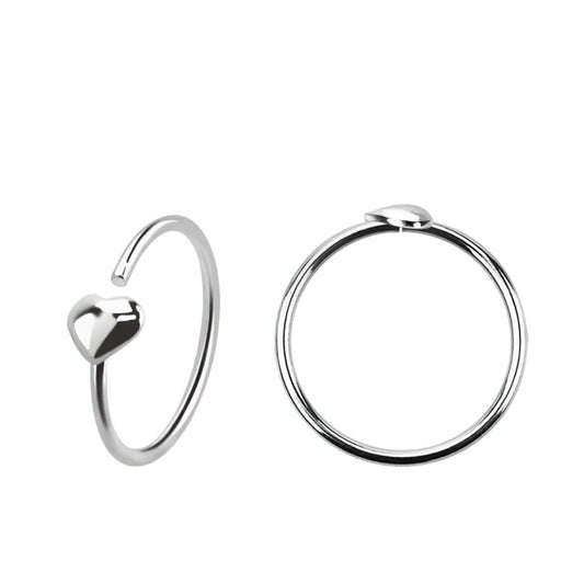 Continuous ring with heart design ( sterling silver )