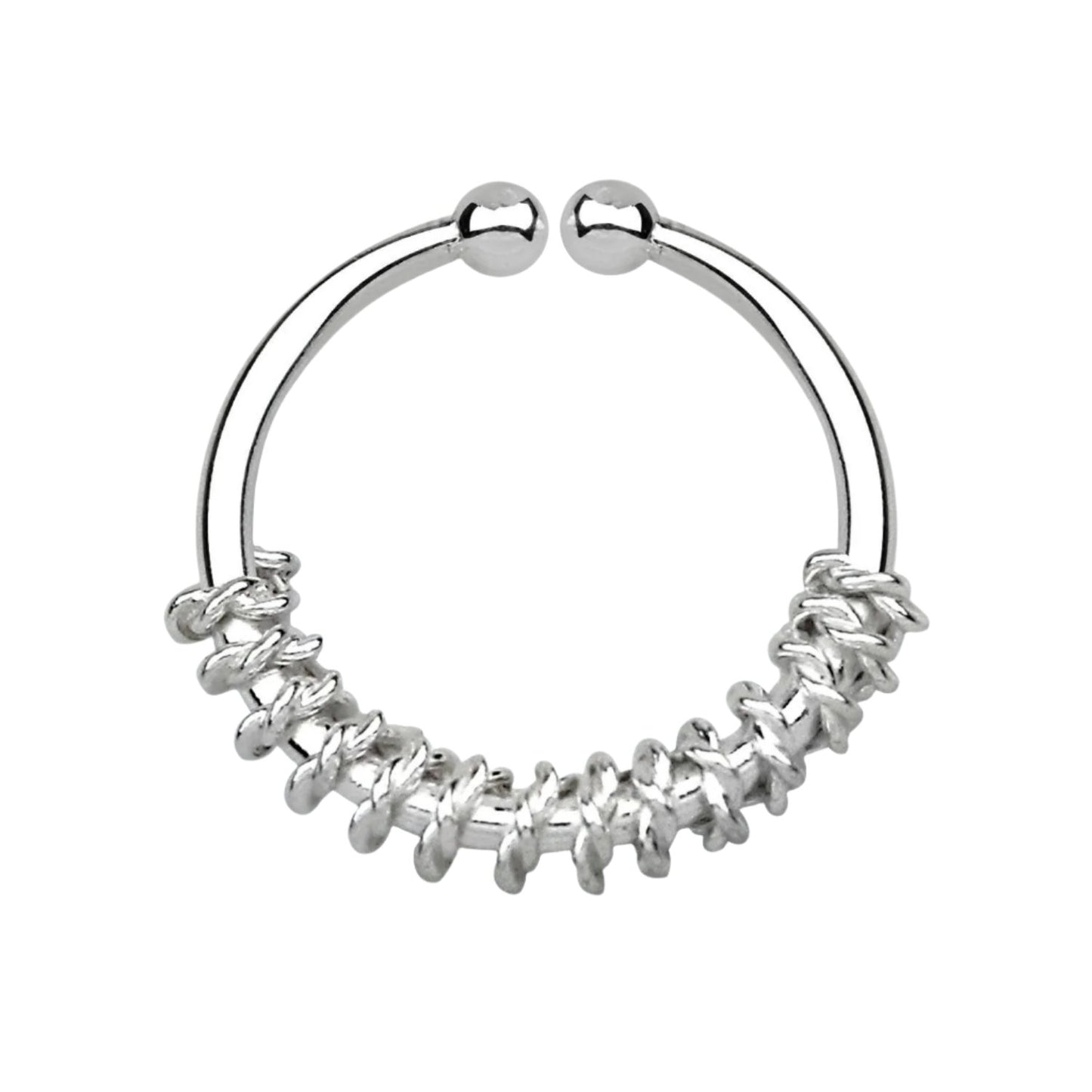 Fake Septum Piercing half rope ( sterling silver )