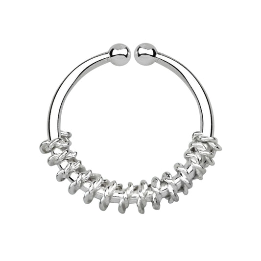 Fake Septum Piercing half rope ( sterling silver )