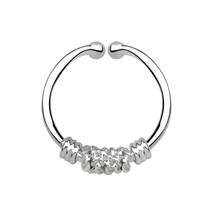 Fake Septum Piercing 2 wire middle rope ( sterling silver )