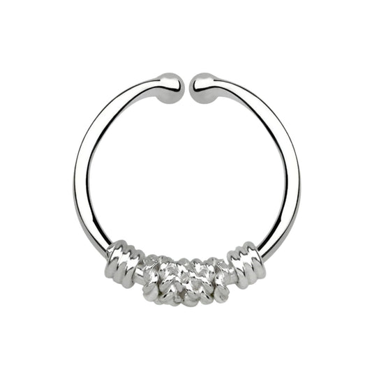 Fake Septum Piercing 2 wire middle rope ( sterling silver )