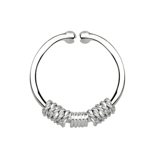 Fake Septum Piercing 2 ropes and middle rope ( sterling silver )