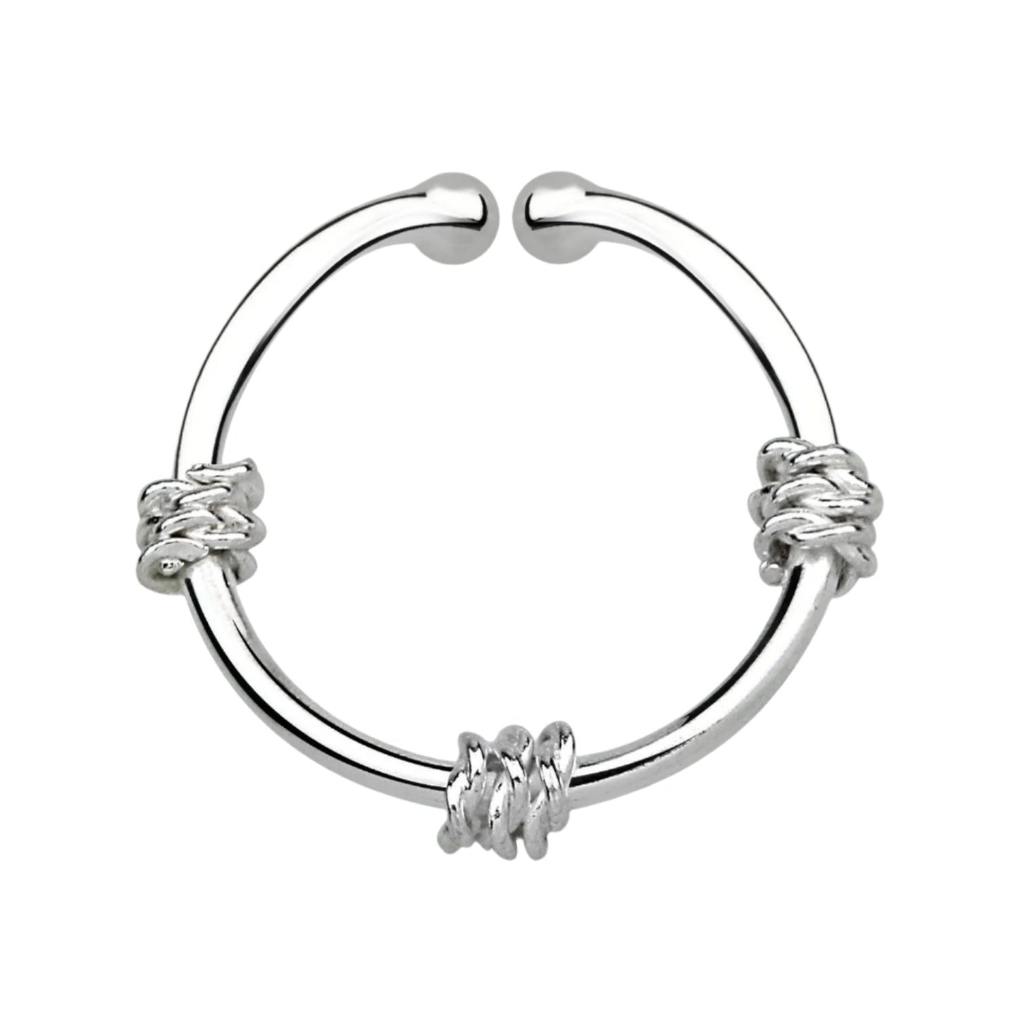 Fake Septum Piercing 3 ropes ( sterling silver )