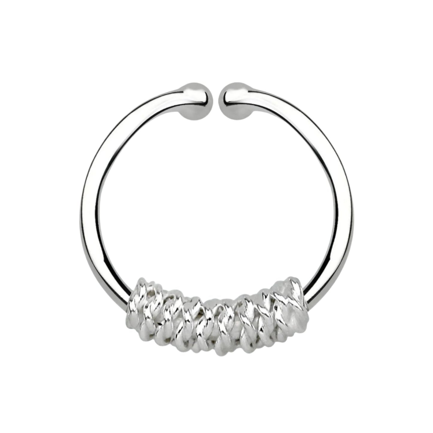 Fake Septum Piercing small rope ( sterling silver )