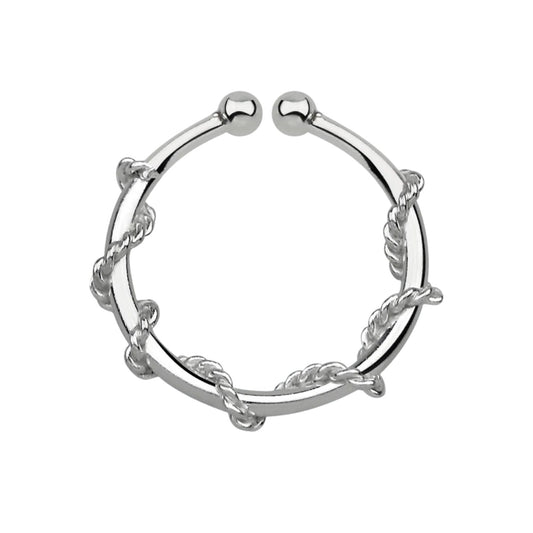 Fake Septum Piercing snake rope ( sterling silver )