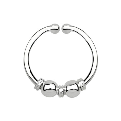 Fake Septum Piercing 3 wire 2 beads ( sterling silver )
