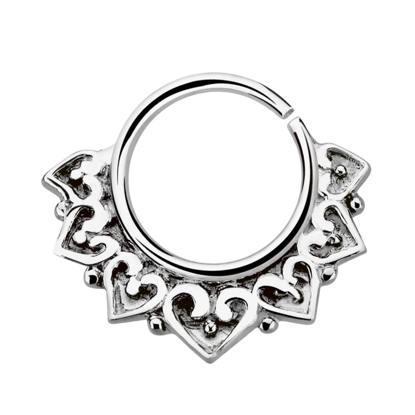 Continuous ring with antique design ( sterling silver )