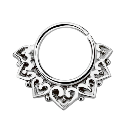 Continuous ring with antique design ( sterling silver )