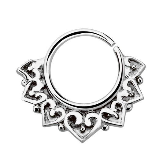 Continuous ring with antique design ( sterling silver )