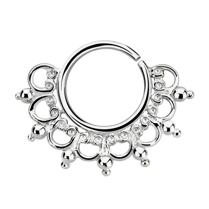 Continuous ring with antique design ( sterling silver )