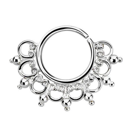 Continuous ring with antique design ( sterling silver )