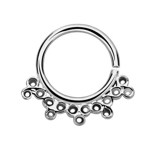 Continuous ring with antique design ( sterling silver )