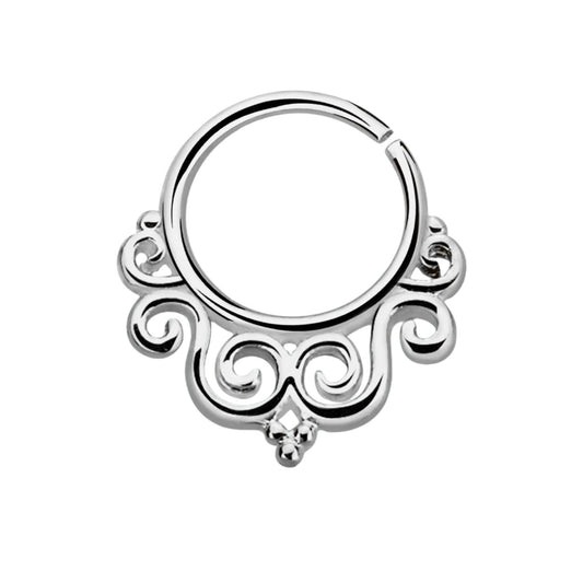 Continuous ring with antique design ( sterling silver )