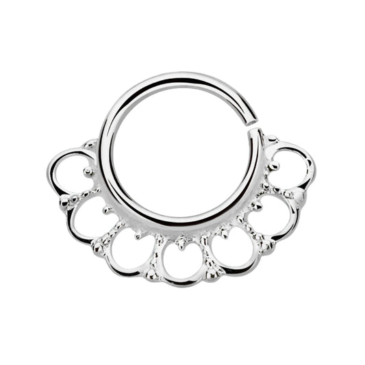 Continuous ring with antique design ( sterling silver )